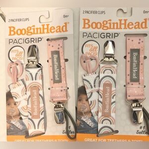 4pack BooginHead Pacifier Clip‎ Pacifier Holder PaciGrip Pink Rainbows new
